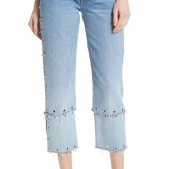 NWIT GRLFRND Helena Grommet Detail Crop Jeans - Picture 4 of 7